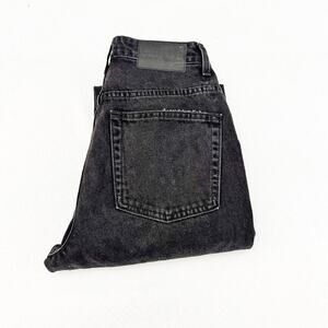 GRLFRND The Sara Super High Rise Slim Straight Black Rock Denim Jeans Size 27